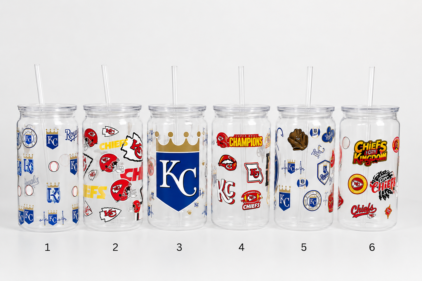 KC sports team 16 Oz plastic tumblers