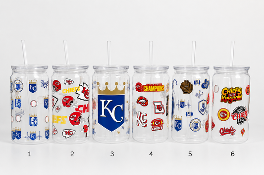 KC sports team 16 Oz plastic tumblers